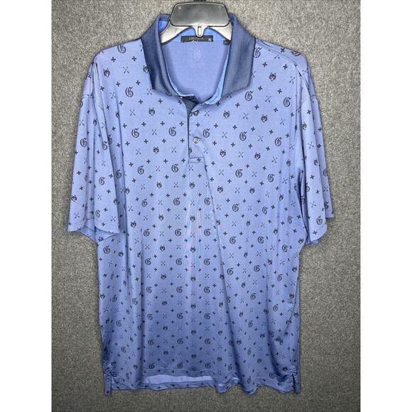 Greyson Other - Greyson Golf Men’s Polo Shirt Size XL Printed Wolf Blue Arrows